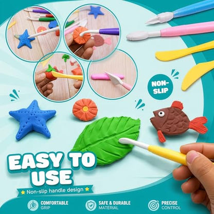 DUGATO Clay Sculpting Tools, 17 pc Double-Sided Modeling Set (Pack of 3) - size: 17 (Pack of 3)