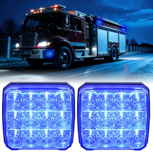 Nilight Magnetic Strobe Lights 2PCS Blue 12 LED Rechargeable Emergency - color: 12LED 18Modes Blue
