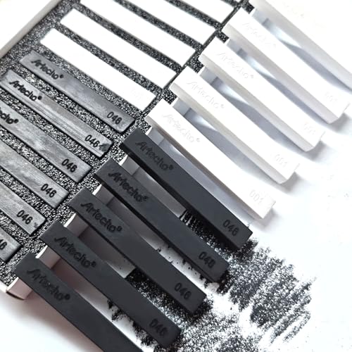 Artecho 12pcs Soft Pastels, 6 White and 6 Black - style: white and black