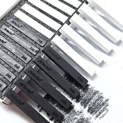 Artecho 12pcs Soft Pastels, 6 White and 6 Black - style: white and black