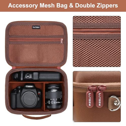 Small Camera Case Bag for Canon EOS Rebel T7/R50//R100 DSLR Camera Brown - color: Brown, size: Small