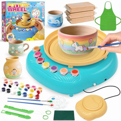 Pottery Wheel for Kids, Complete Kit with Air-Dry Clay, Ages 8-12 - color: Blue