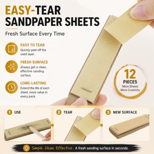 12 Pcs Sandpaper Pencil Sharpener for Sketch Charcoal Pastel