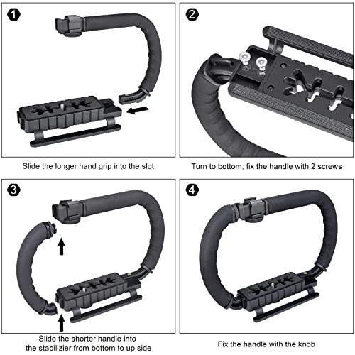 3-Shoe DSLR/Action Camera/Camcorder/Phone Stabilizer Expansion Cage Mount