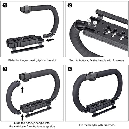 3-Shoe DSLR/Action Camera/Camcorder/Phone Stabilizer Expansion Cage Mount