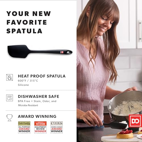 DI ORO Large Silicone Spatula - 600F Heat Resistant, Black - color: Black