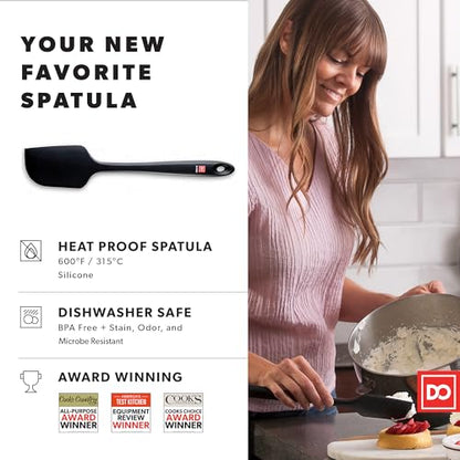 DI ORO Large Silicone Spatula - 600F Heat Resistant, Black - color: Black