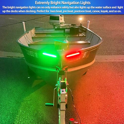 Boat LED Boat Navigation Light, Red and Green Marine Navigation Lights for Boats led, Boat Bow Lights for Night Fishing Night Boating, Nav Light for Bass Boats, Pontoon, Jon Boats - color: 1Pcs Red, 1Pcs Green