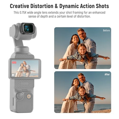 NEEWER ND Filter Set with 0.75x Wide Angle Lens 108° FOV, ND16 + ND64 + ND256 + CPL (Circular Polarizer) Filter, Compatible with DJI Osmo Pocket 3 / Pocket 4 / Xtra Muse Accessories, FL-B08 - style: 0.75X Wide Angle Lens&ND Filter Set
