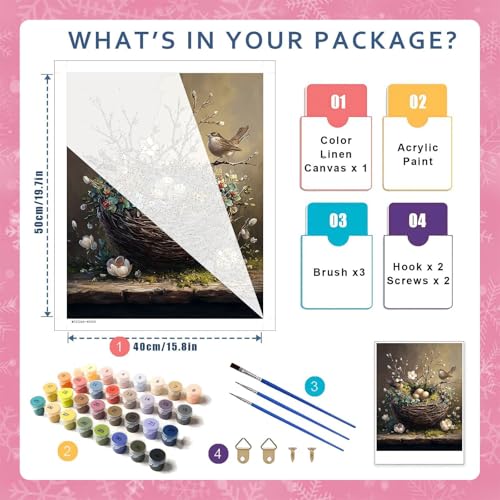 HITO Bird Paint by Numbers Kit for Adults, Paint by Numbers Kits for Adults - color: Bird