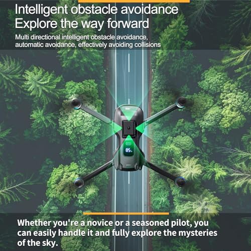4K UHD GPS Smart Drone with Camera for Adults, 5.9" Screen Remote Controller with Obstacle Avoidance, Auto Return Home, Follow Me, 60 Mins Flight, Foldable FPV Quadcopter for Beginners, 2 Batteries Included