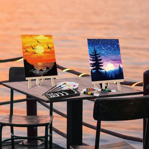 Cholemy 36 Pcs Paint and Sip Kit Gift for Adult 8''x10'' - style: Sunset