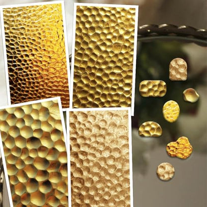 OLYCRAFT 24Pcs Hammered Texture Clay Transfer Paper 4 Styles Transfers Paper for Polymer Hammered Polymer Clay Transfer Sheets Small Ceramic Decal for Clays Earrings Jewelry Making - style: Hammered