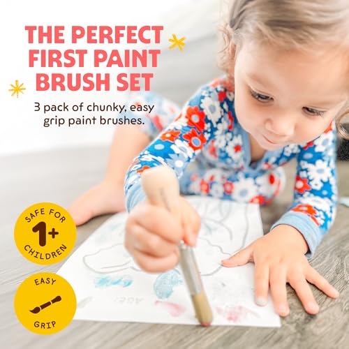 Honeysticks My First Paint Brush Set (3 Pack) - Jumbo Brushes, Ages 1+ - size: My First