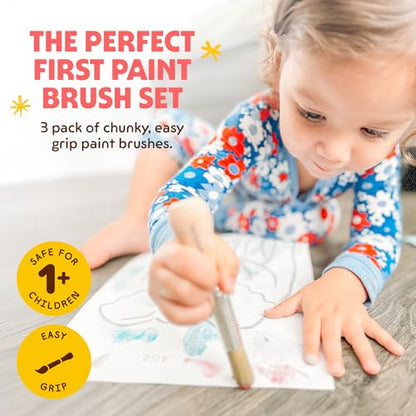 Honeysticks My First Paint Brush Set (3 Pack) - Jumbo Brushes, Ages 1+ - size: My First