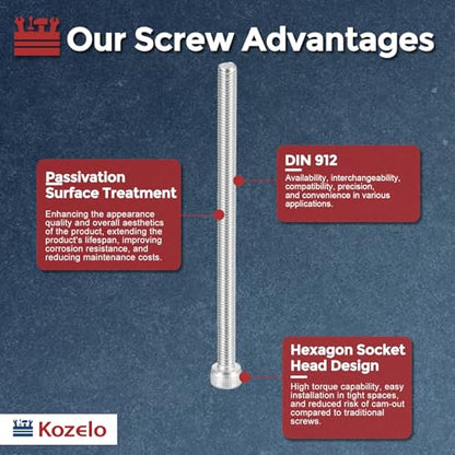 Socket Head Cap Screws M5-0.8x80mm 304 Stainless Steel Silver 10pcs - size: M5-0.8x80mm