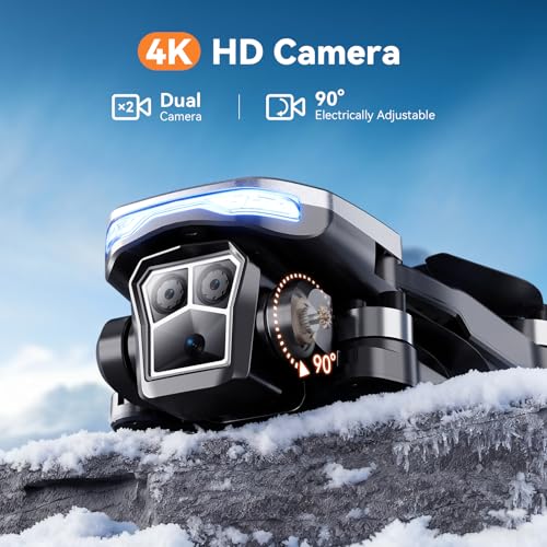 Drone with Camera for Adults, Brushless Quadcopter with Screen, 2 Batteries