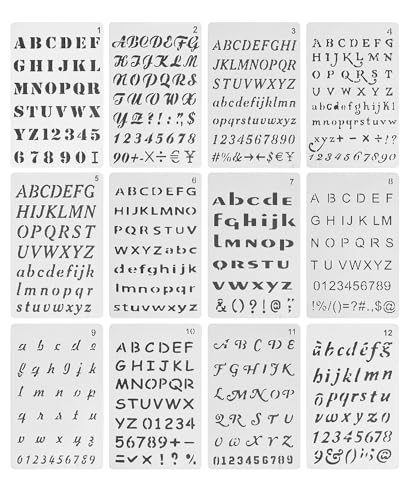 Mr. Pen- Letter Stencils, 4x7 Inch, 12 Pack - style: Letter Stencils