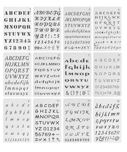 Mr. Pen- Letter Stencils, 4x7 Inch, 12 Pack - style: Letter Stencils