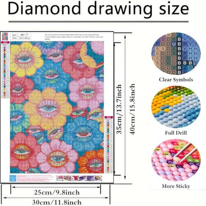 5D Diamond Painting Kit for Adults, Eye Flower Diamond Art Kits12x16In - color: KM1177-1