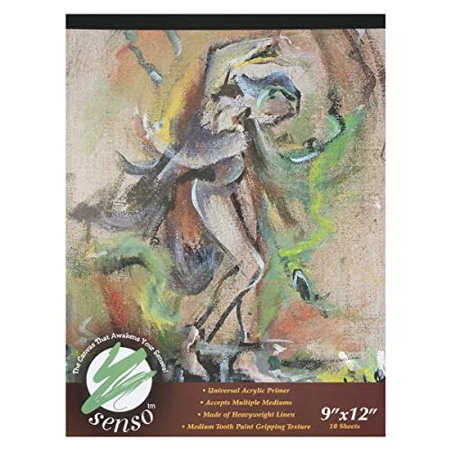 Senso Clear Primed Linen Canvas Pads - 9x12, 2 Pack (20 Total Sheets) - size: 9"x12"