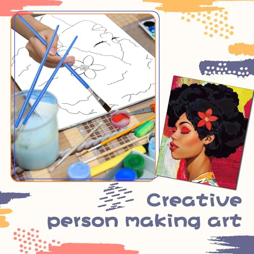 Sherr 108 Pcs Lady Sip and Paint Kit, Pre Drawn Canvas for Adults - style: Lady