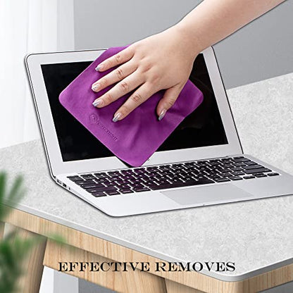PERFECTSIGHT Microfiber Cleaning Cloth | Eyeglass Lens Cleaner [6 Pack, 5.7x6.7 Inch] Glasses, Phone, Camera, Computer Screen Cleaning | Safe for All Coated Lenses (Purple) - color: Purple, size: 6 Pack