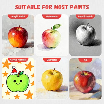 Simetufy 24 Pack 9x12 inch Flat Canvas Boards for Painting 8oz Gesso Primed - size: 9"x12"