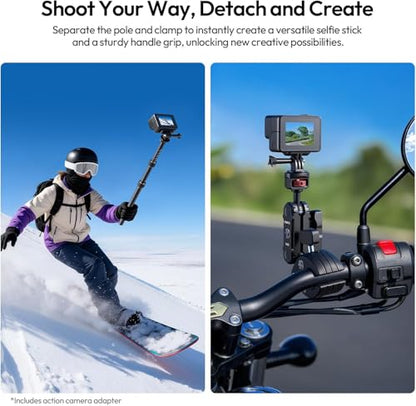 ULANZI VL03 40in Invisible Selfie Stick Motorcycle Bike Mount Kit