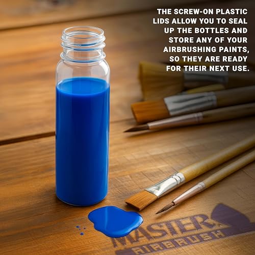 Master Airbrush Pack of 10, TB-009 Empty 3.4 oz (100cc) Plastic Jar Bottles - size: 3.4oz - Plastic - 30°
