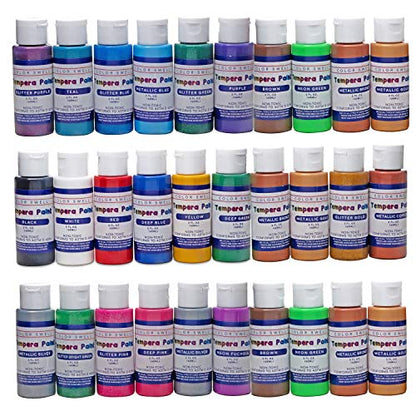 Color Swell Washable Tempera Paint Set - 2oz bottles of 30 Colors