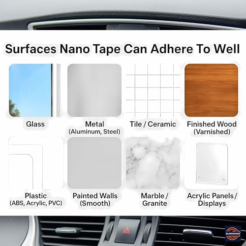 Double Sided Nano Tape, 2 in Wide, Heavy Duty Wall Mounting, Heat Resistant
