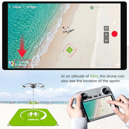 STARTRC Drone Landing Pad 22 inch Foldable & Waterproof with Wipe-clean Surface, Drone Accessories for DJI Mini 5 Pro/4/3/Mini 4k/NEO 2/Avata 360/Lito X1/Mavic 4 pro/Air 3s, for Skyrover X1/S1 Landing Pad Weighted with Stakes(55cm) - color: Sky blue-green
