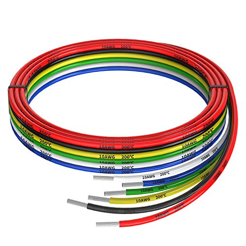 10awg Silicone Electrical Wire Cable 6 Colors 5ft Each - size: 6 Colors each 5FT, style: 10AWG