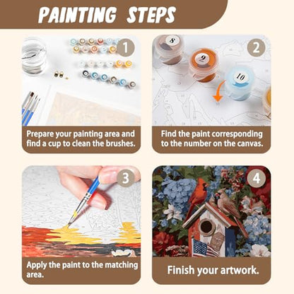 XTCIXAL Paint by Numbers Kit for Adults, Cardinal, 16X20 Inch - color: 14-Cardinal
