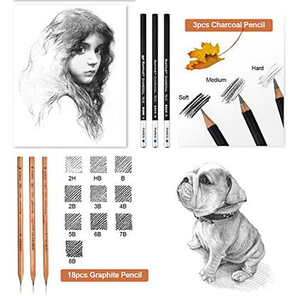 YunQiDeer Drawing Pencils Art Supplies for Beginners & Adults