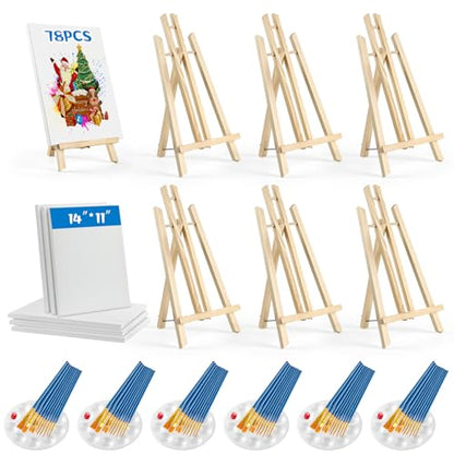 Painting Supplies78Pcs Set with 16" Easels+11"x14"Canvases for Sip&Paint