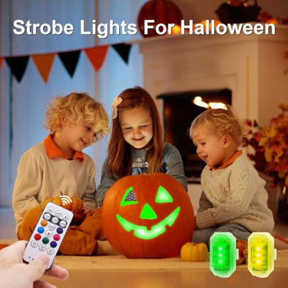 4PCS USB Rechargeable Wireless LED Strobe Lights for Car Drone Bike