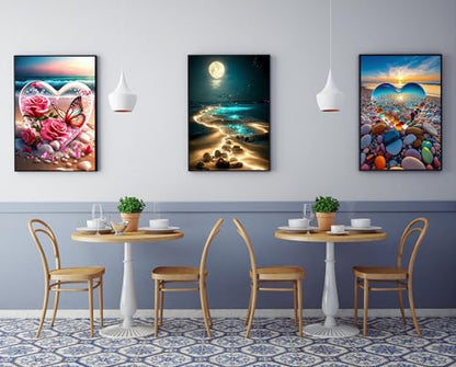 6 Pack Diamond Art Kits for Adults, Beach 5D Diamond Painting for Adults - color: 6 Pack-Beach