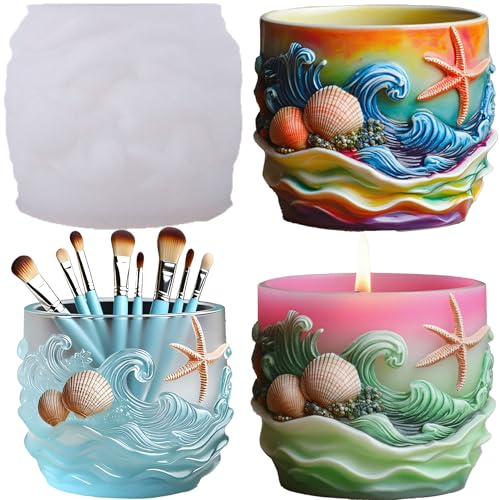 Starfish Resin Molds Silicone, Ocean Candle Mold for Epoxy Casting - color: Seashell Resin Mold