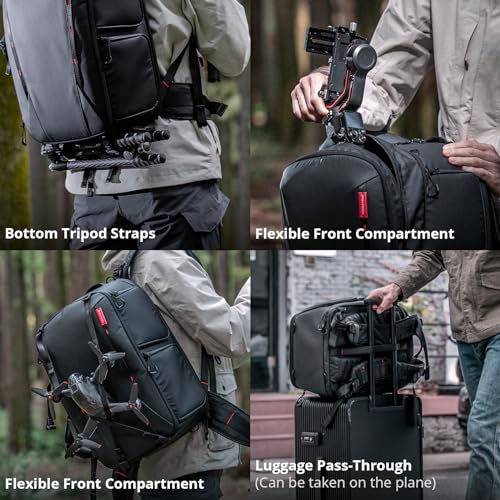 PGYTECH OneMo 2 35L-45L Camera Backpack with Shoulder Bag+Tech Accessories Pouch+Wash Pouch Hanging Toiletry Bag