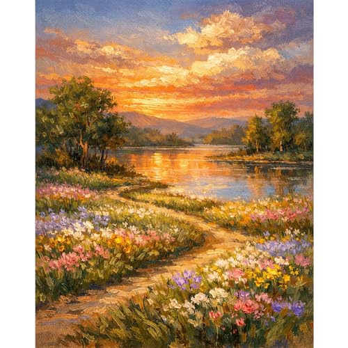 Dawnsphere Sunset Paint by Numbers Kit for Adults Without Frame 16x20 in - color: OP-US11