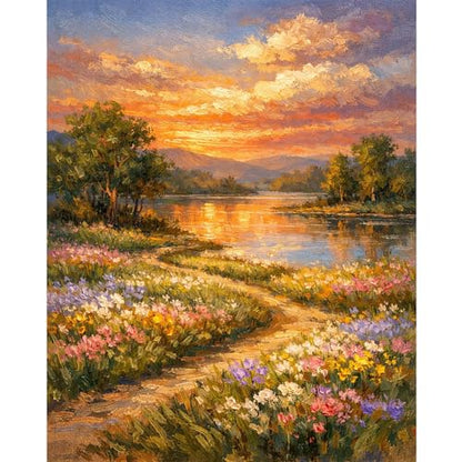 Dawnsphere Sunset Paint by Numbers Kit for Adults Without Frame 16x20 in - color: OP-US11