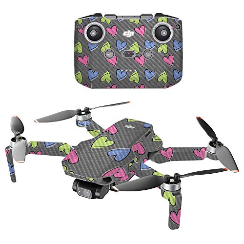 MightySkins Carbon Fiber Compatible with DJI Mini 2 Portable Drone - Girly | Protective, Durable Textured Carbon Fiber Finish | Easy to Apply, Remove, and Change Styles | Made in The USA - color: Girly