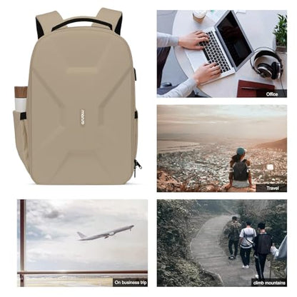 MOSISO 15.6-16 inch 35L Laptop Backpack with USB Charging Port - color: Camel