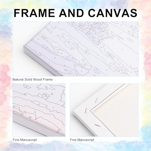 Flowers Framed Paint by Numbers Kit for Adults Beginner & Kids Ages 8-12 - color: YOP-F-1201, size: 8x12 Inch