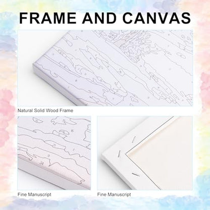 Flowers Framed Paint by Numbers Kit for Adults Beginner & Kids Ages 8-12 - color: YOP-F-1201, size: 8x12 Inch