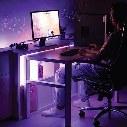 XTREME Monster 13.1ft Sound Reactive Multi-Color Color Flow LED Light Strip, Smart App & Voice Control, Easy Assembly