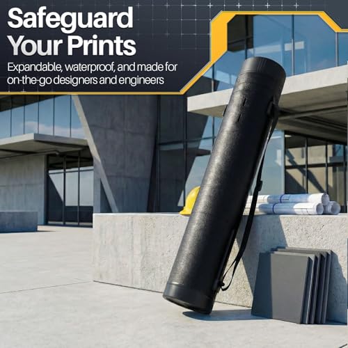 Flexzion Extra Large & Wide Poster Tube with Strap, Telescoping 30-54 in - size: Extra Large & Wide