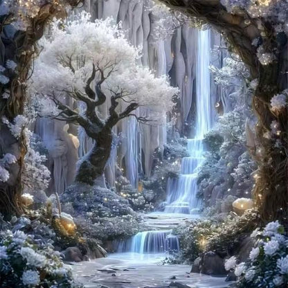 Diamond Art Kits for Adults,Waterfall Tree Diamond Painting 14 X 14 inch - color: SH187